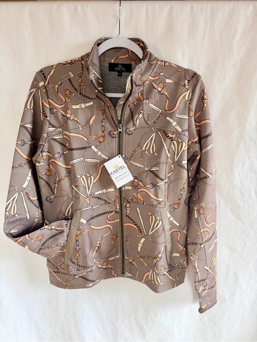 NWT - Kastel Brown Patterned Full Zip Jacket